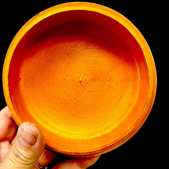 - Vintage 6” Russian  wood canister with handpainted floral design - Picture 6 of 8